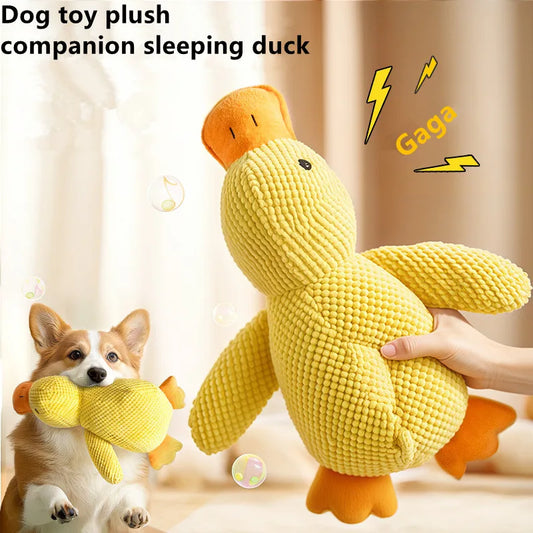 Calming Duck Plush Dog Toy – Stop Boredom & Anxiety | Soft Squeaky Chew Toy for Puppies & Dogs