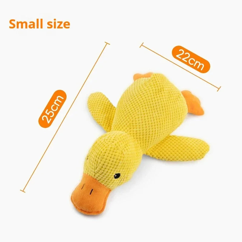 Calming Duck Plush Dog Toy – Stop Boredom & Anxiety | Soft Squeaky Chew Toy for Puppies & Dogs