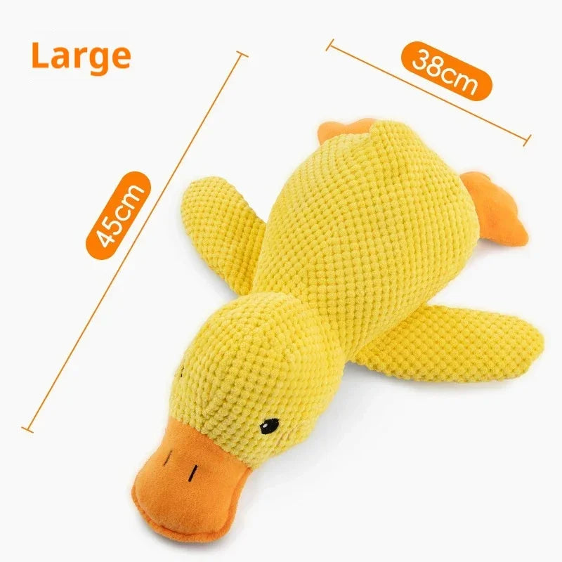 Calming Duck Plush Dog Toy – Stop Boredom & Anxiety | Soft Squeaky Chew Toy for Puppies & Dogs