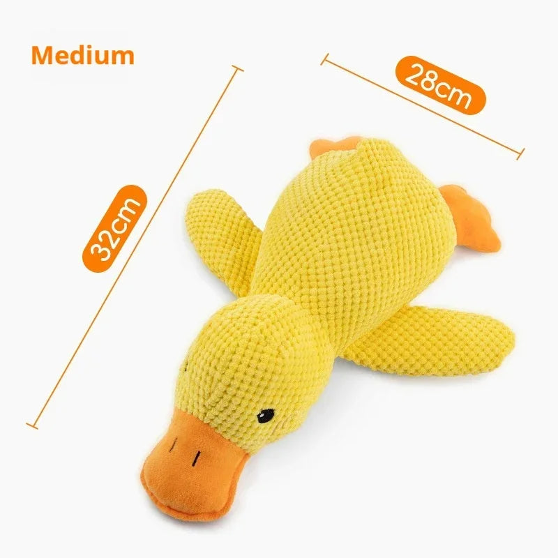 Calming Duck Plush Dog Toy – Stop Boredom & Anxiety | Soft Squeaky Chew Toy for Puppies & Dogs