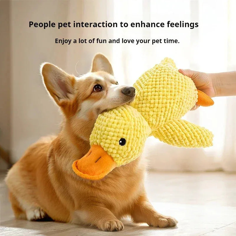 Calming Duck Plush Dog Toy – Stop Boredom & Anxiety | Soft Squeaky Chew Toy for Puppies & Dogs