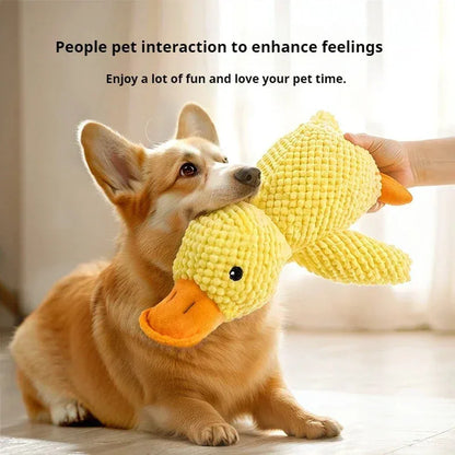 Calming Duck Plush Dog Toy – Stop Boredom & Anxiety | Soft Squeaky Chew Toy for Puppies & Dogs